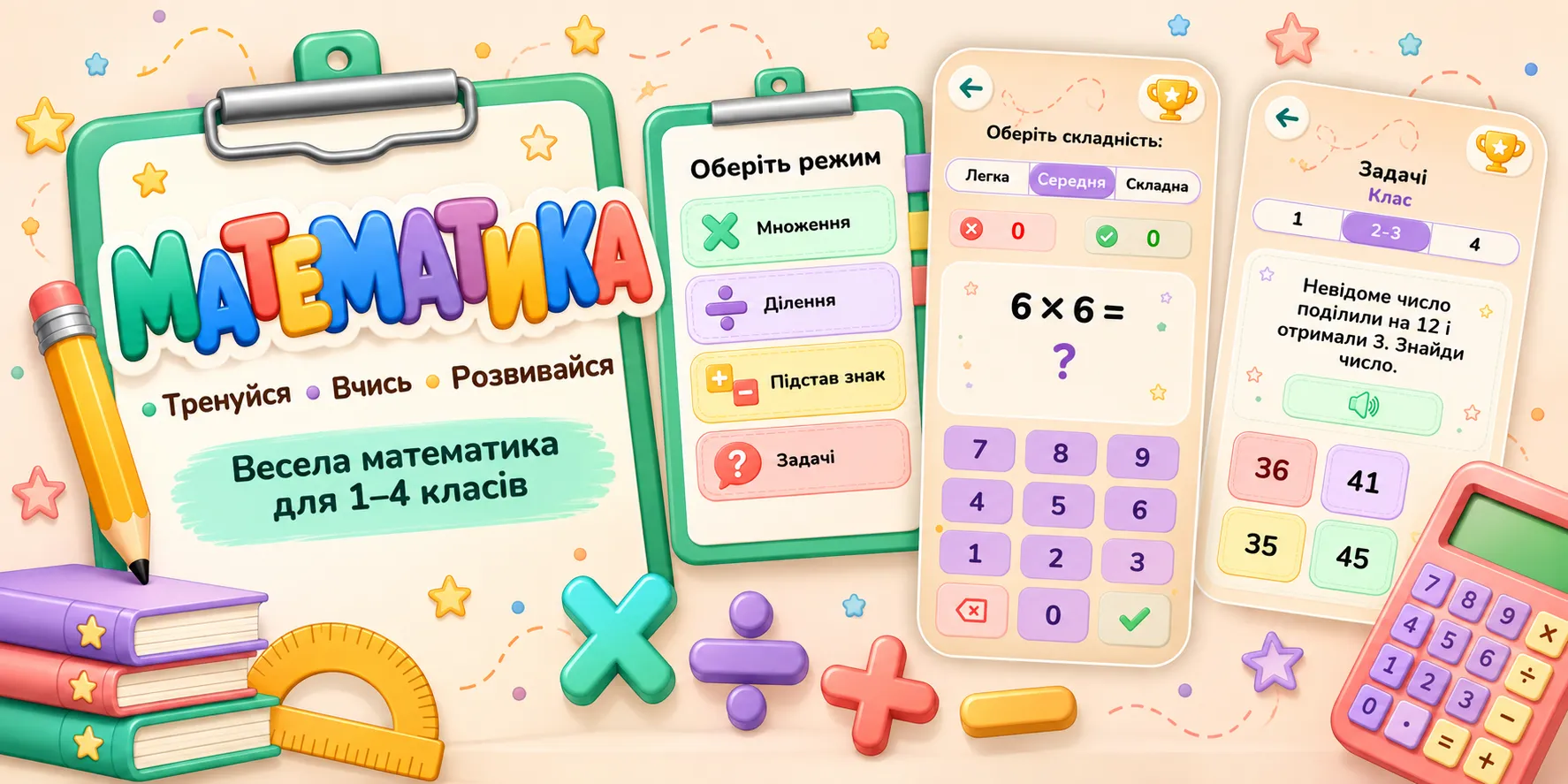 Математика — навчайтесь, грайте та розвивайтесь